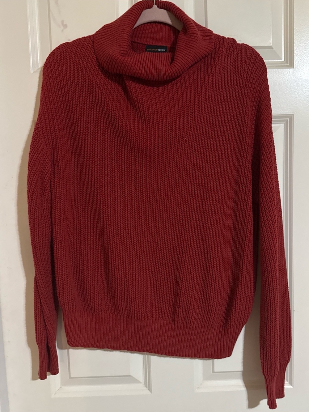 Burnt Orange Knit Turtleneck Sweater